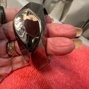 Silver Metallic Bangle Bracelet